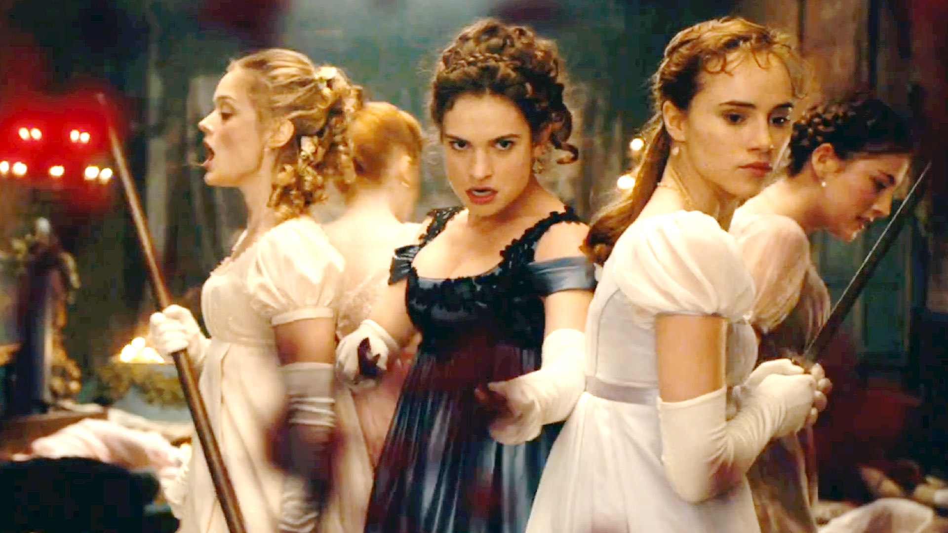 The Pride and Prejudice and Zombies cast break out some killer moves