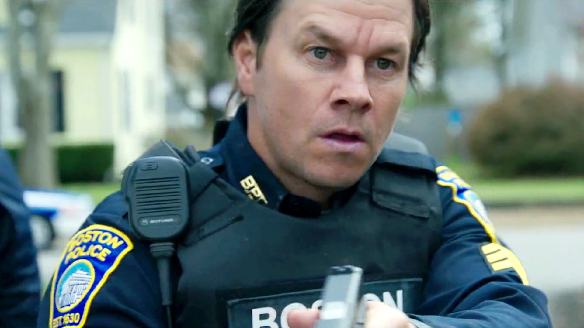 Mark Wahlberg Sports Two Black Eyes & Police Uniform for 'Patriot's Day'  Filming in Boston