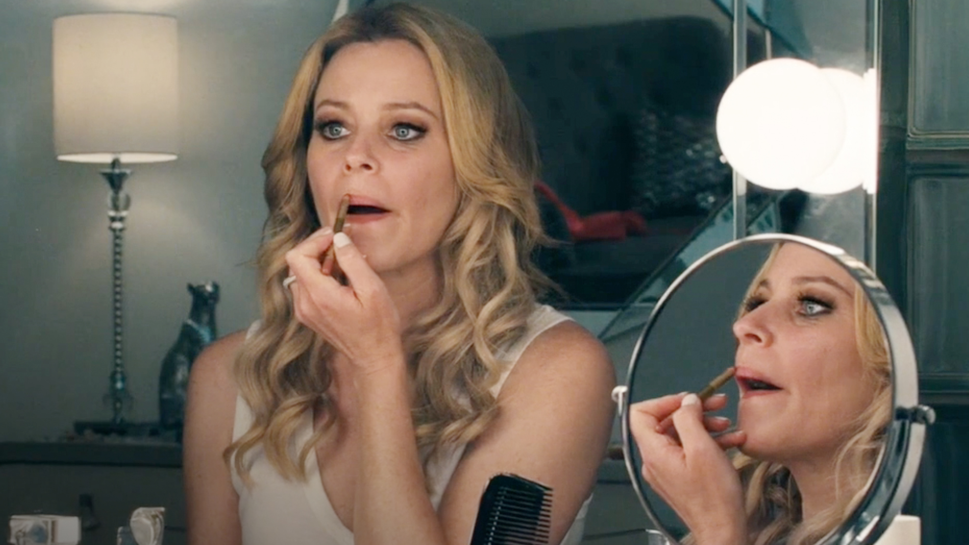 Elizabeth Banks in Skincare | Credits: IFC Films